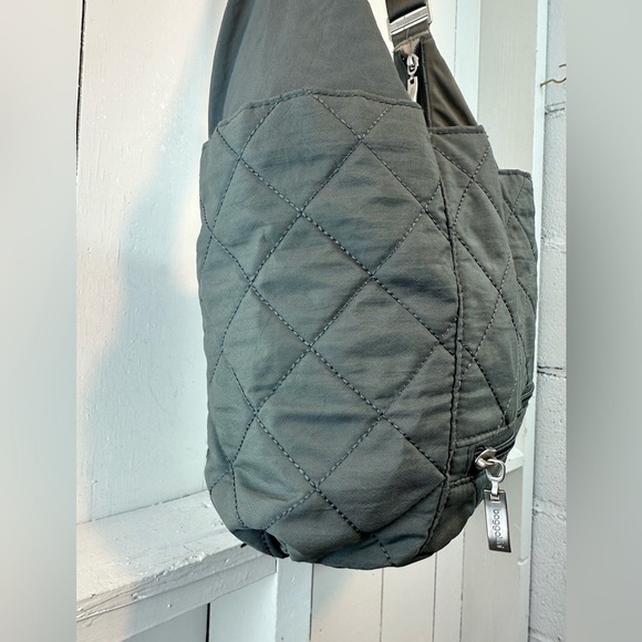 Baggallini Travel Bag Olive Quilted Bag Crossbody Shoulder Bag Wallet Built In - Picture 8 of 13